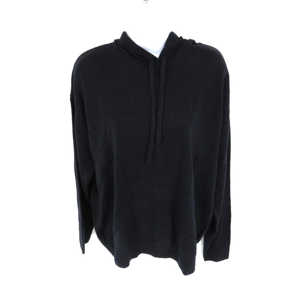 True Craft Women's Blue Hooded Sweater Medium Soft Knit Long Sleeve NWT $44